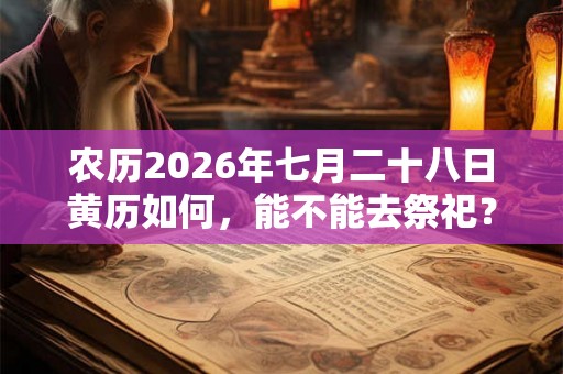 农历2026年七月二十八日黄历如何，能不能去祭祀？