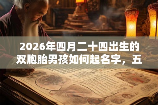 2026年四月二十四出生的双胞胎男孩如何起名字，五行属什么