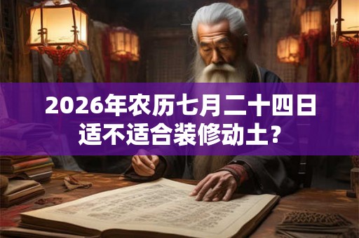 2026年农历七月二十四日适不适合装修动土？