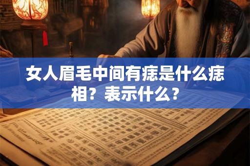 女人眉毛中间有痣是什么痣相？表示什么？