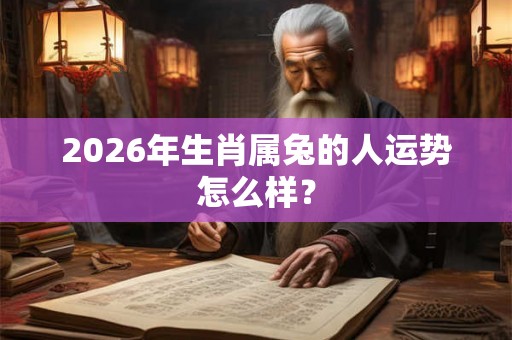 2026年生肖属兔的人运势怎么样？