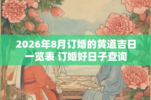 2026年8月订婚的黄道吉日一览表 订婚好日子查询