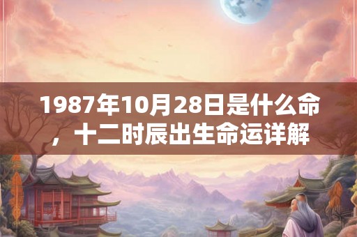 1987年10月28日是什么命，十二时辰出生命运详解