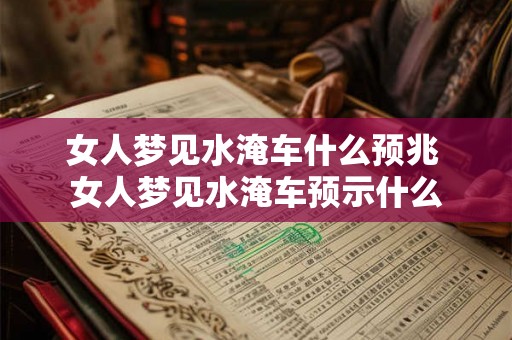 女人梦见水淹车什么预兆 女人梦见水淹车预示什么