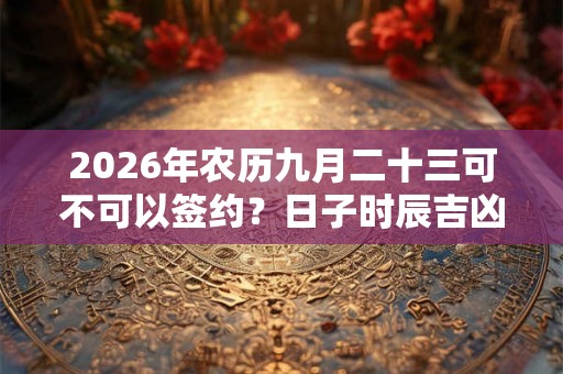2026年农历九月二十三可不可以签约？日子时辰吉凶如何？