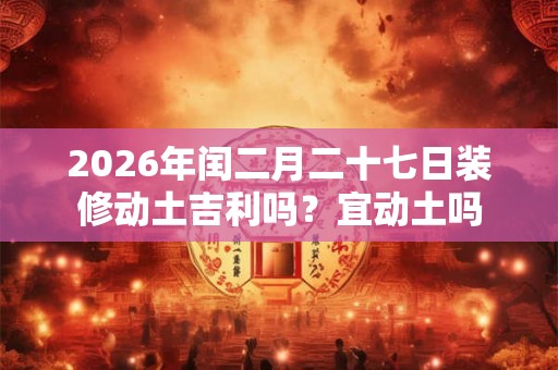 2026年闰二月二十七日装修动土吉利吗？宜动土吗