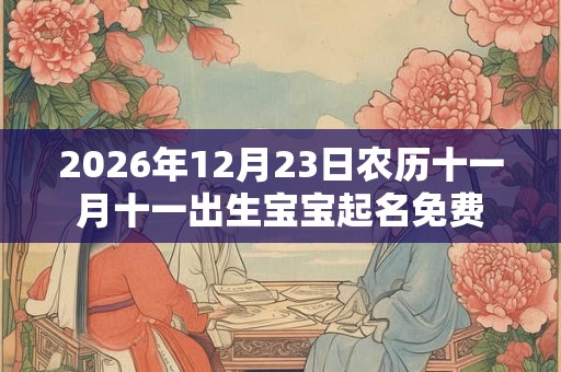 2026年12月23日农历十一月十一出生宝宝起名免费