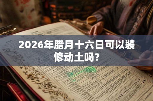 2026年腊月十六日可以装修动土吗？