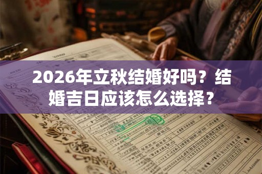 2026年立秋结婚好吗？结婚吉日应该怎么选择？