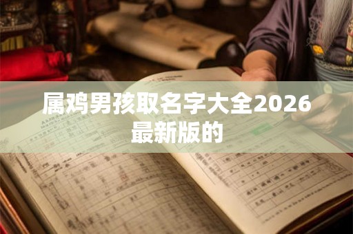 属鸡男孩取名字大全2026最新版的
