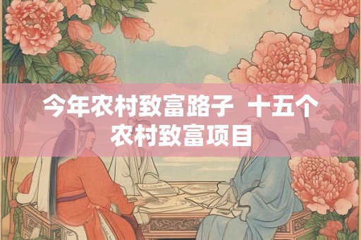 今年农村致富路子  十五个农村致富项目