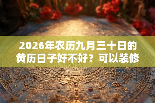 2026年农历九月三十日的黄历日子好不好？可以装修动土吗？