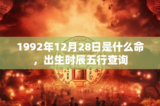 1992年12月28日是什么命，出生时辰五行查询