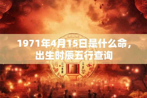 1971年4月15日是什么命，出生时辰五行查询