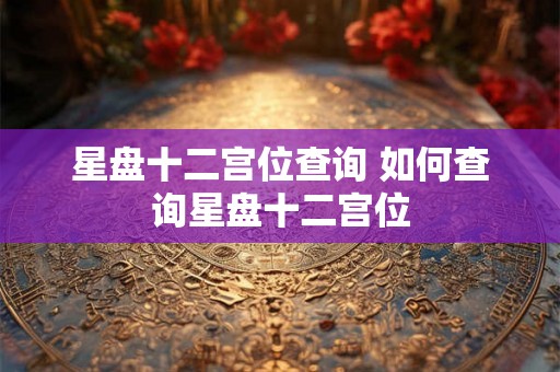 星盘十二宫位查询 如何查询星盘十二宫位