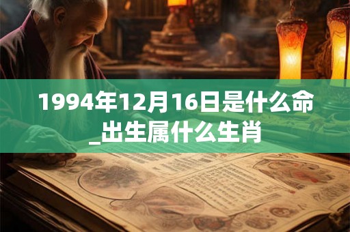 1994年12月16日是什么命_出生属什么生肖
