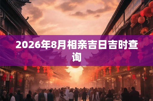 2026年8月相亲吉日吉时查询 2026年8月相亲吉日吉时查询