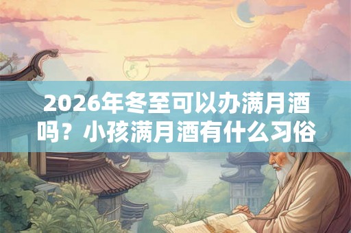 2026年冬至可以办满月酒吗？小孩满月酒有什么习俗？