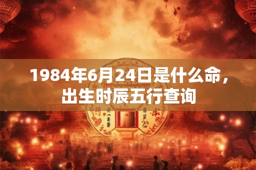 1984年6月24日是什么命，出生时辰五行查询