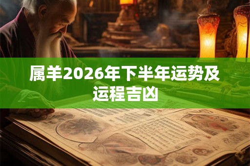 属羊2026年下半年运势及运程吉凶 属羊2026年下半年运势及运程吉凶
