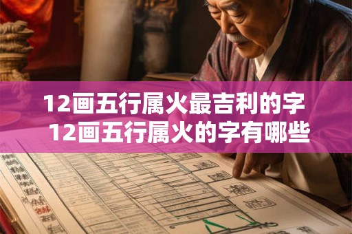 12画五行属火最吉利的字  12画五行属火的字有哪些