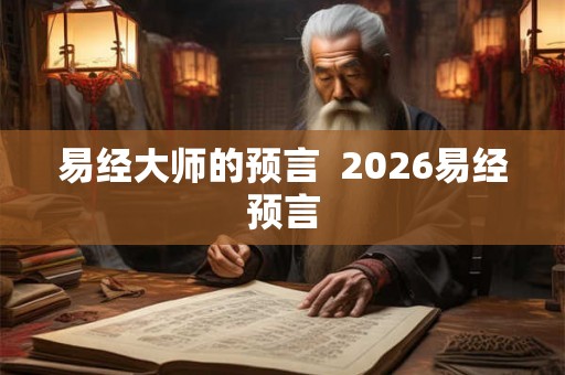 易经大师的预言  2026易经预言
