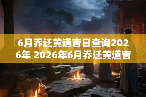 6月乔迁黄道吉日查询2026年 2026年6月乔迁黄道吉日