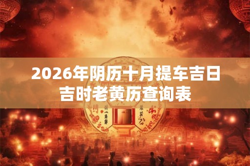 2026年阴历十月提车吉日吉时老黄历查询表