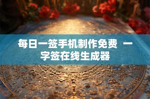 每日一签手机制作免费  一字签在线生成器