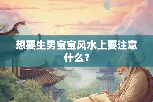 想要生男宝宝风水上要注意什么？