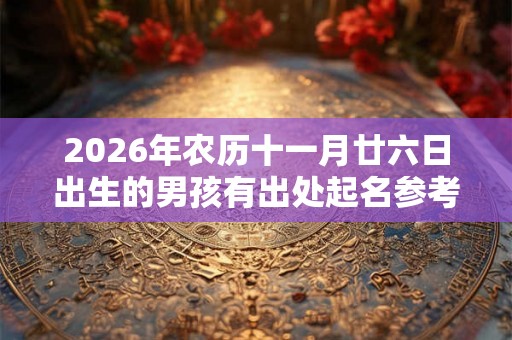 2026年农历十一月廿六日出生的男孩有出处起名参考