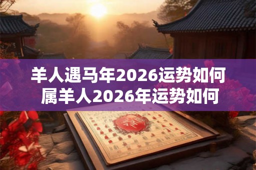 羊人遇马年2026运势如何 属羊人2026年运势如何 羊人遇马年2026运势如何 属羊人2026年运势如何