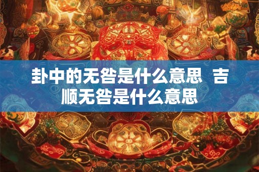 卦中的无咎是什么意思  吉顺无咎是什么意思