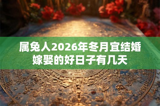 属兔人2026年冬月宜结婚嫁娶的好日子有几天 属兔人2026年冬月宜结婚嫁娶的好日子有几天