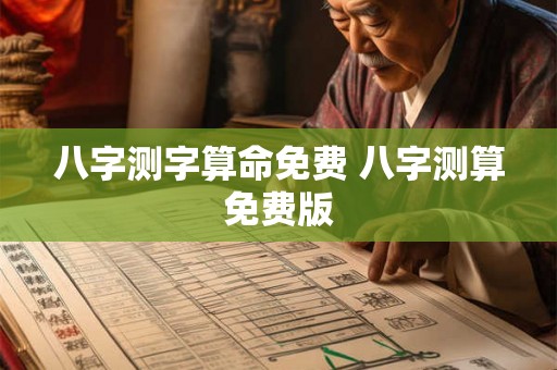 八字测字算命免费 八字测算免费版
