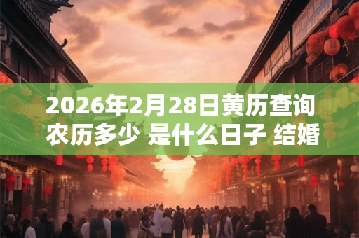 2026年2月28日黄历查询 农历多少 是什么日子 结婚吉时