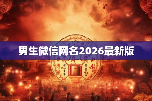 男生微信网名2026最新版 男生微信网名2026最新版
