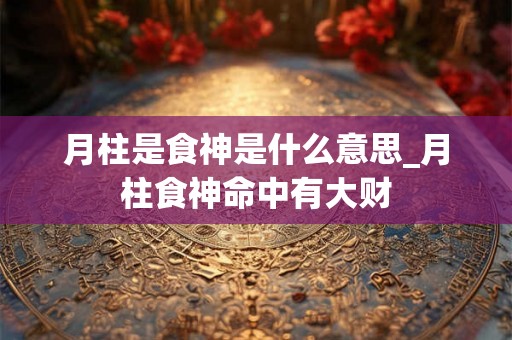 月柱是食神是什么意思_月柱食神命中有大财