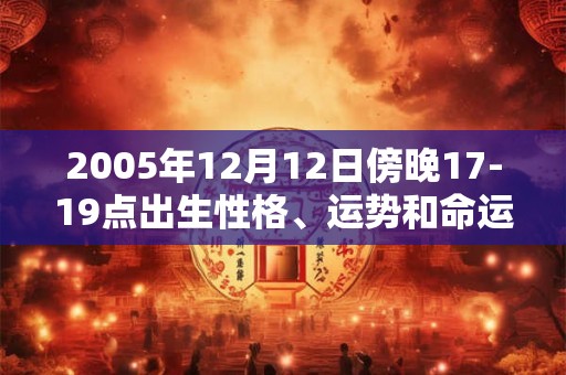 2005年12月12日傍晚17-19点出生性格、运势和命运