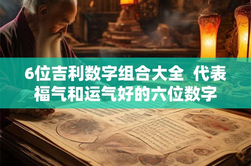 6位吉利数字组合大全  代表福气和运气好的六位数字