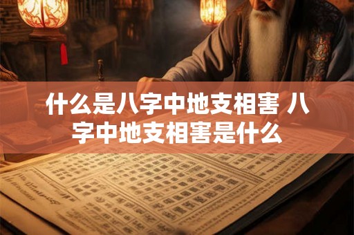 什么是八字中地支相害 八字中地支相害是什么