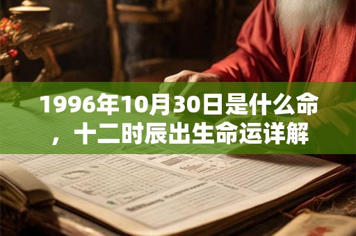 1996年10月30日是什么命,十二时辰出生命运详解 1996年10月30日是什么命,十二时辰出生命运详解