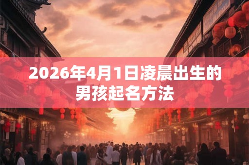 2026年4月1日凌晨出生的男孩起名方法