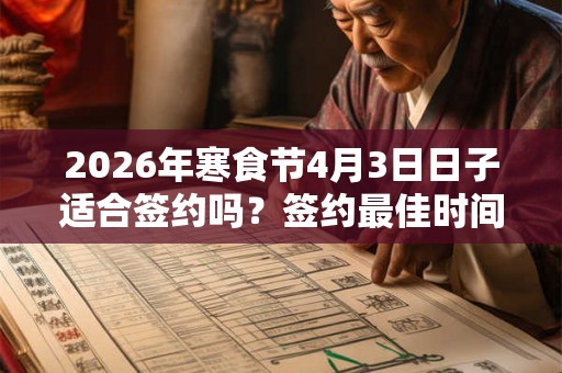 2026年寒食节4月3日日子适合签约吗？签约最佳时间？
