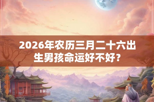 2026年农历三月二十六出生男孩命运好不好？