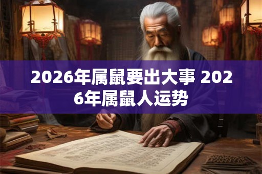 2026年属鼠要出大事 2026年属鼠人运势