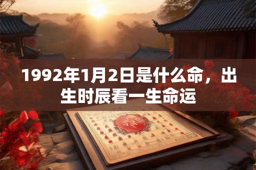 1992年1月2日是什么命，出生时辰看一生命运