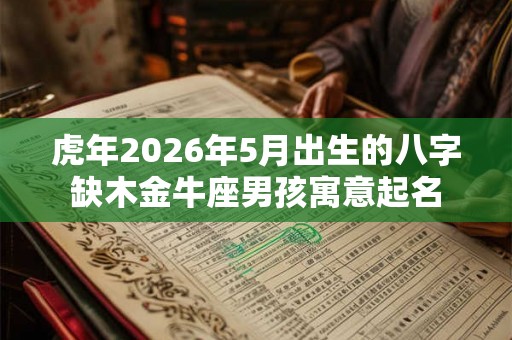 虎年2026年5月出生的八字缺木金牛座男孩寓意起名