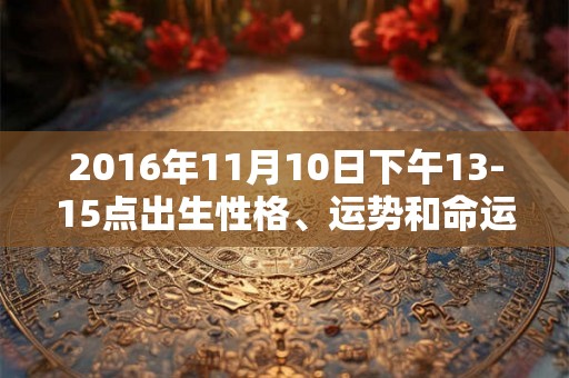 2016年11月10日下午13-15点出生性格、运势和命运 2016年11月10日下午13-15点出生性格、运势和命运