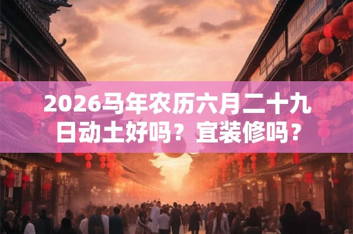 2026马年农历六月二十九日动土好吗?宜装修吗? 2026马年农历六月二十九日动土好吗?宜装修吗?